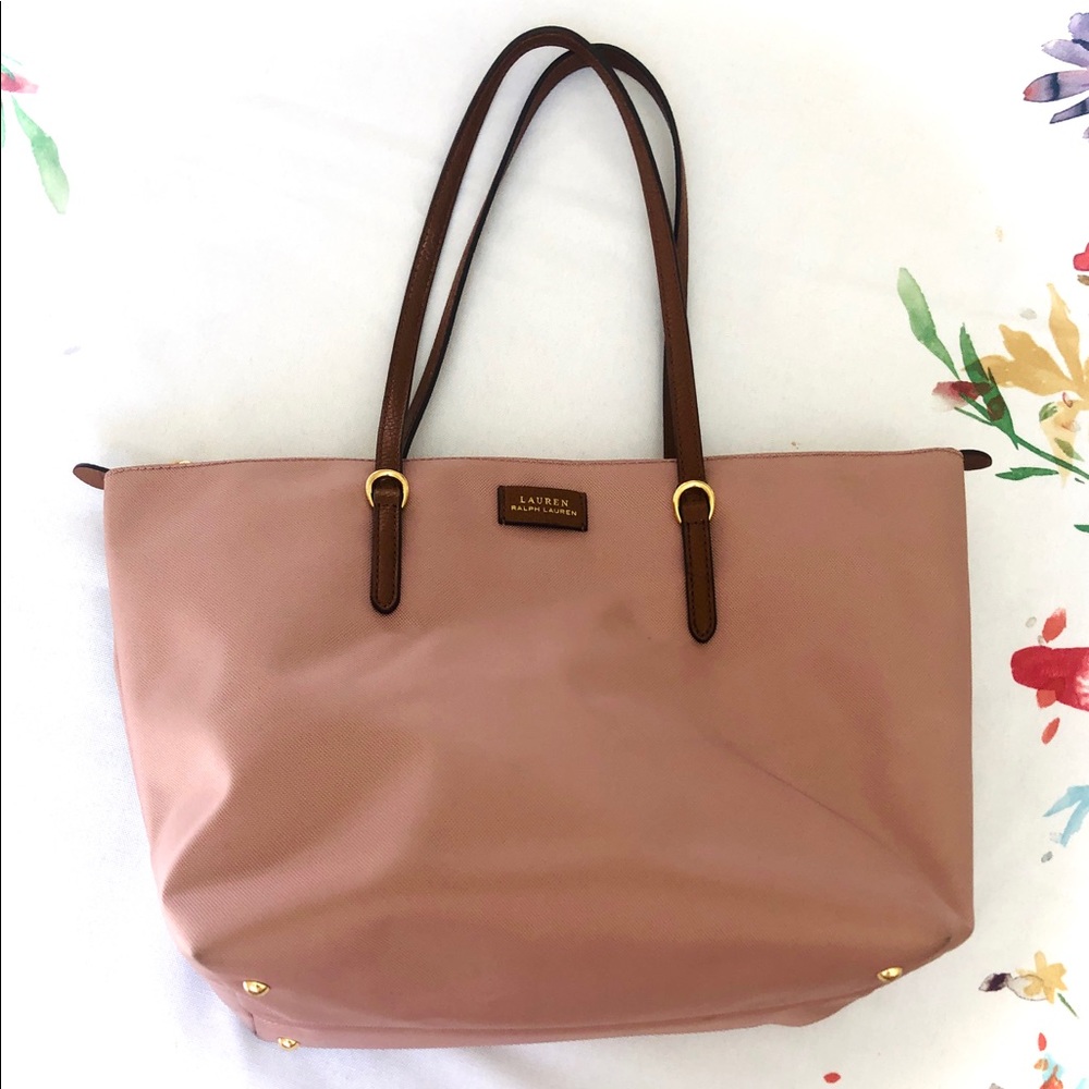 Lauren Ralph Lauren Pink Canvas Tote Bag